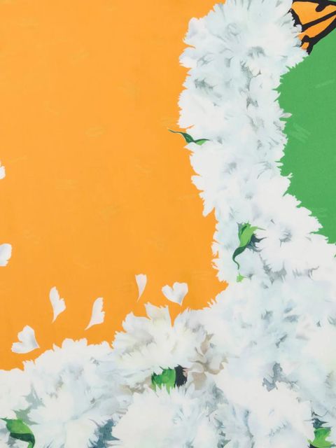 Moschino floral silk scarf - White