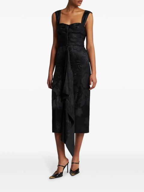 ETRO floral jacquard midi dress - Black