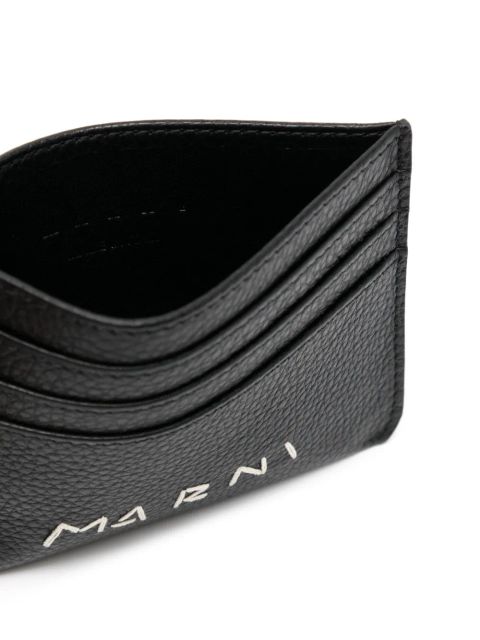 Marni logo-embroidered cardholder - Black