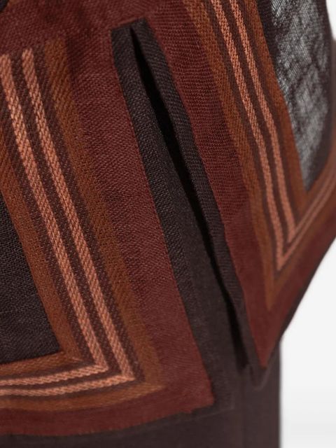 Tory Burch striped-detail blouse - Brown