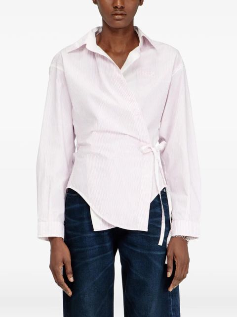 Diesel C-Delphos striped shirt - White