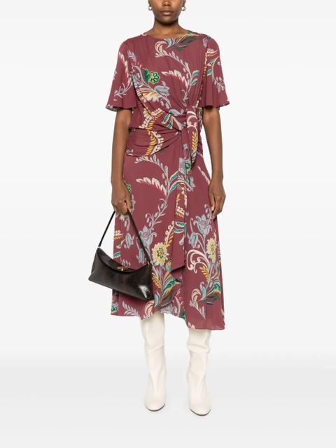 ETRO floral-print knot-detail dress - Red