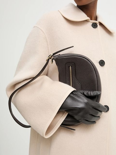 Answear.LAB rękawiczki skórzane damskie kolor brązowy - zdjęcie produktu nr 2