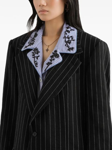 Dolce & Gabbana striped buttoned blazer - Black