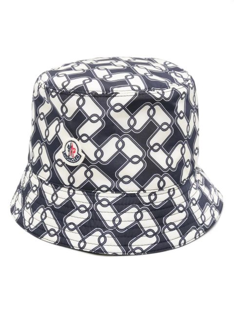Moncler chain-print bucket hat - Blue - zdjęcie produktu nr 1