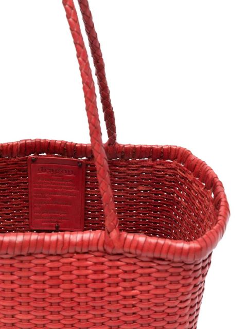 DRAGON DIFFUSION small Grace Basket woven tote bag - Red
