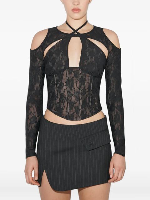 MISBHV flower-lace crop-top - Black - zdjęcie produktu nr 2