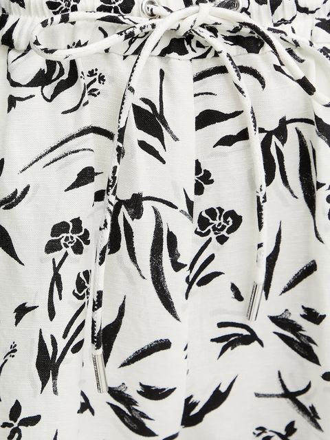 Karl Lagerfeld spodnie damskie kolor biały szerokie high waist A2W10016