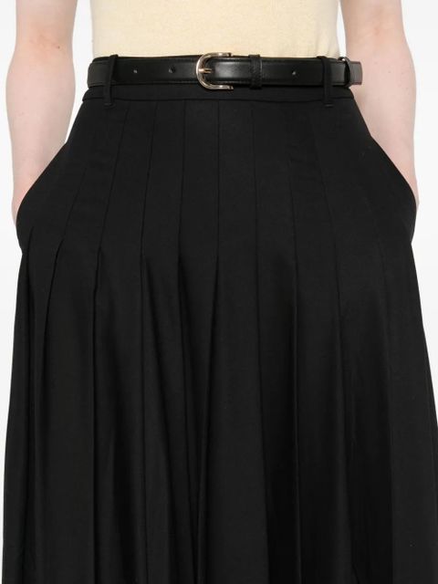 Self-Portrait pleated belted skirt - Black