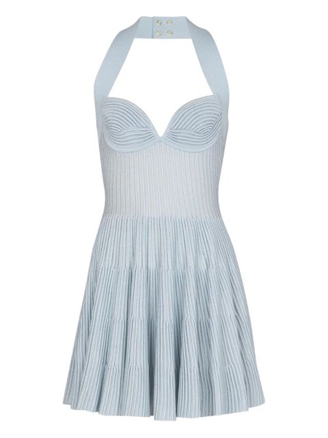 Balmain knitted A-line mini dress - Blue - zdjęcie produktu nr 1