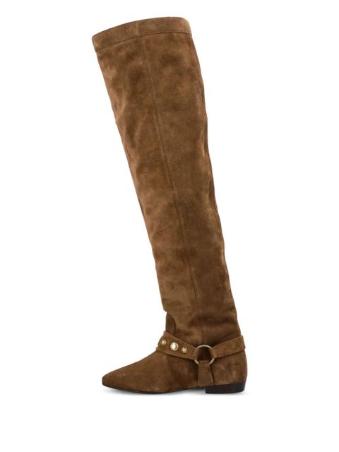 ISABEL MARANT Selize suede buckle boots - Brown