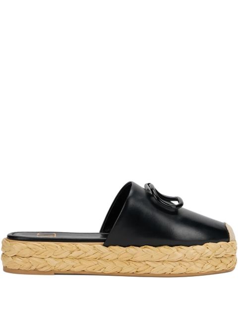 Valentino Garavani logo-detail espadrille mules - Black - zdjęcie produktu nr 1