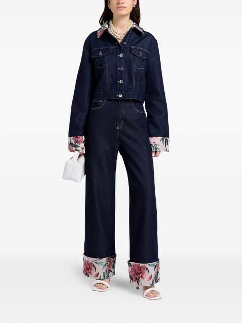 Marques'Almeida floral-cuff jeans - Blue - zdjęcie produktu nr 2