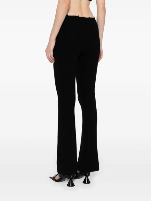 Alexander Wang ribbed chain-link flared trousers - Black