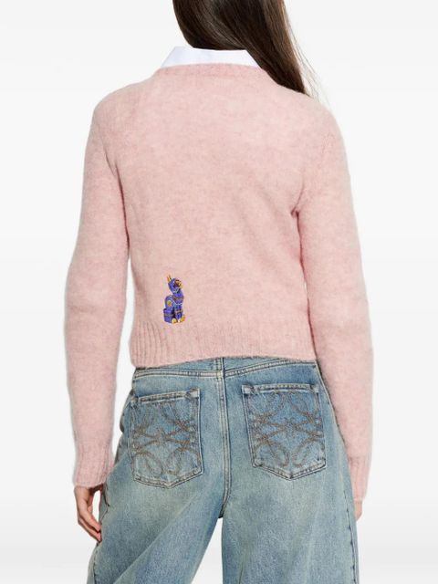 LOEWE appliqué crew-neck sweater - Pink