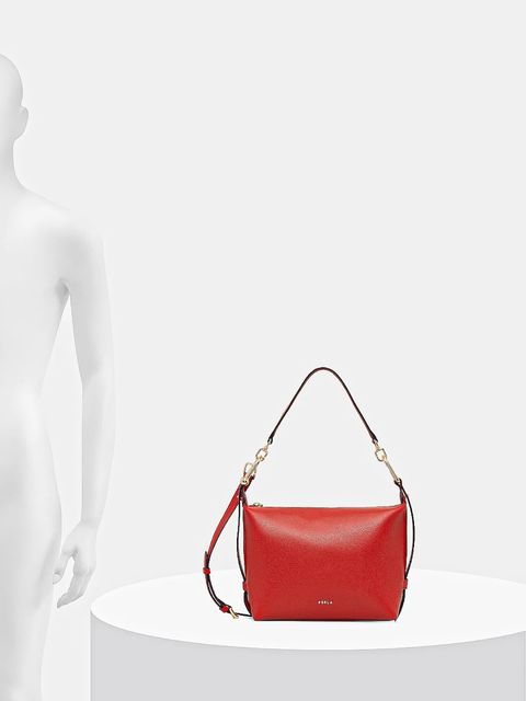 Furla torebka skórzana Tonie Mini Hobo kolor czerwony WE00877 A.0023 4484S
