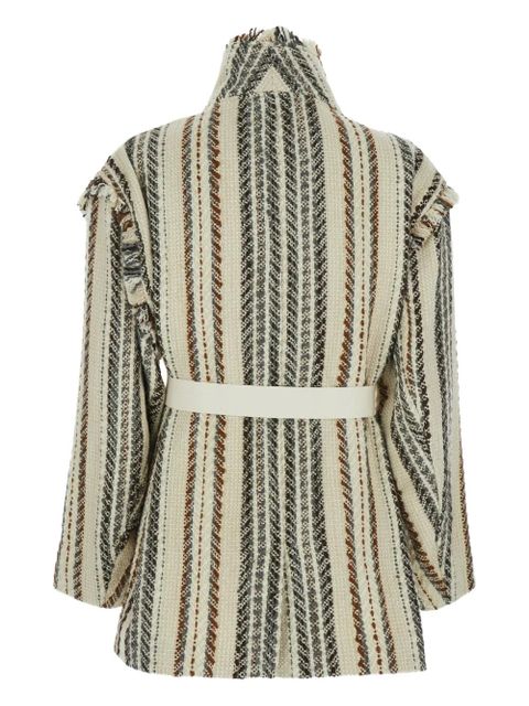 MARANT ÉTOILE Illisa striped fringed jacket - Neutrals - zdjęcie produktu nr 2