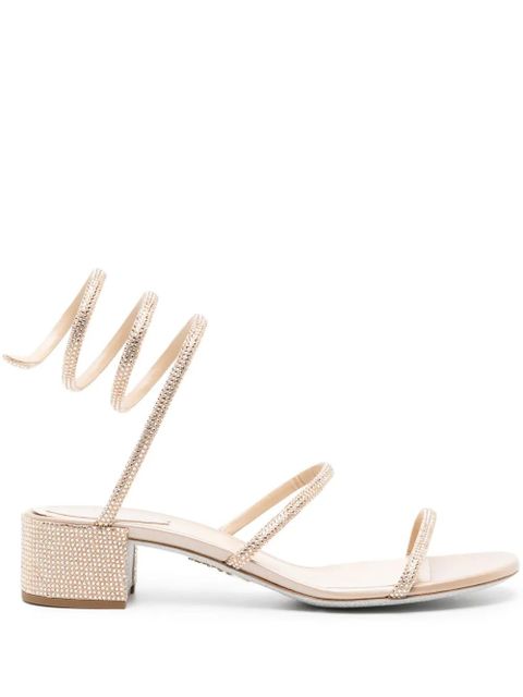 René Caovilla Cleo 40mm crystal-embellished sandals - Neutrals - zdjęcie produktu nr 1