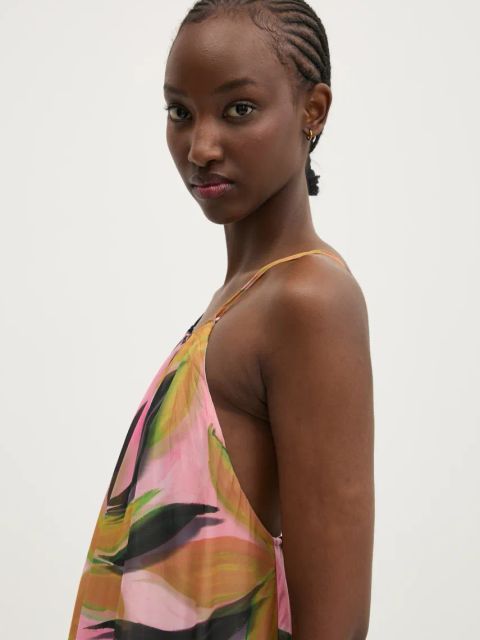 Desigual sukienka LIMOGES kolor różowy maxi rozkloszowana 25SWVW12