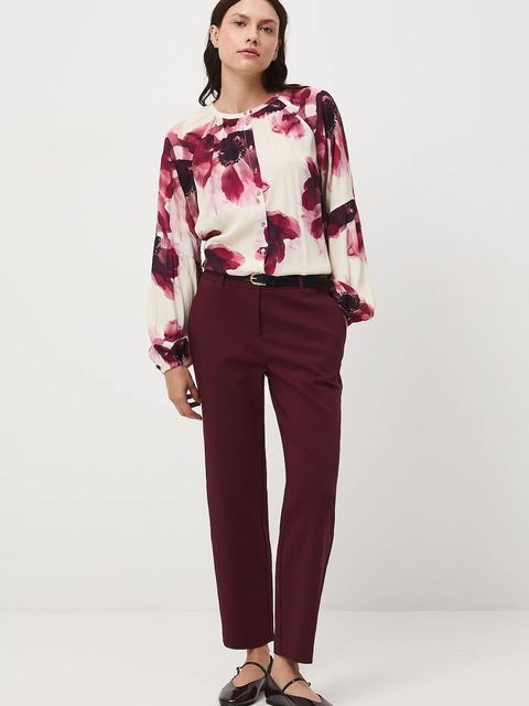 Medicine spodnie damskie kolor bordowy - zdjęcie produktu nr 1