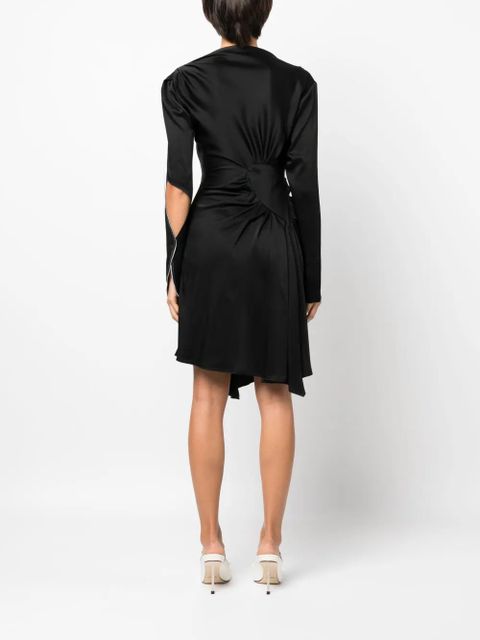 Victoria Beckham asymmetric draped midi dress - Black