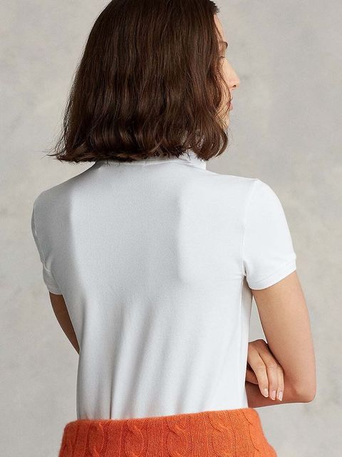 Polo Ralph Lauren polo damski kolor biały z kołnierzykiem