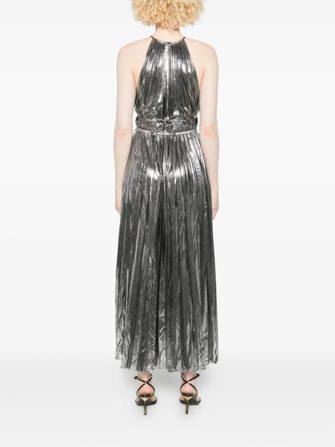 Maje metallic pleated dress - Silver