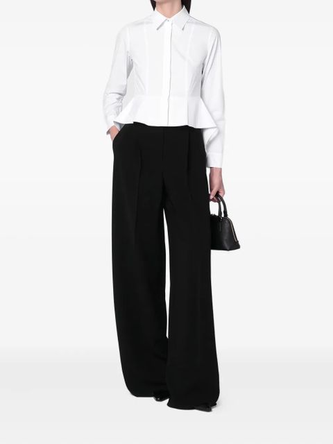 Max Mara logo-button long-sleeve shirt - White