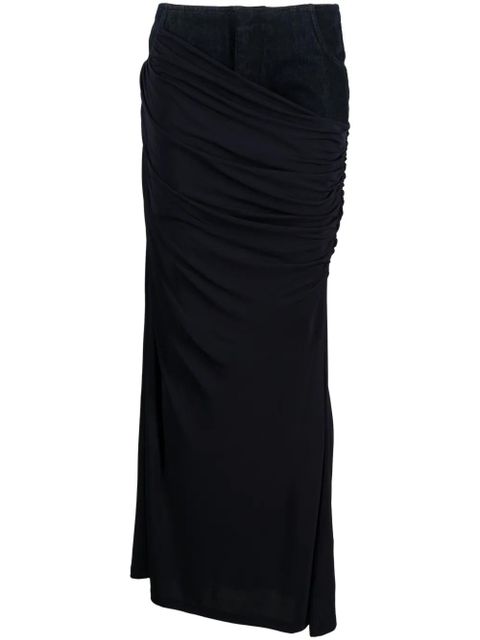 Christopher Esber Wrapped denim-trim maxi skirt - Blue - zdjęcie produktu nr 1