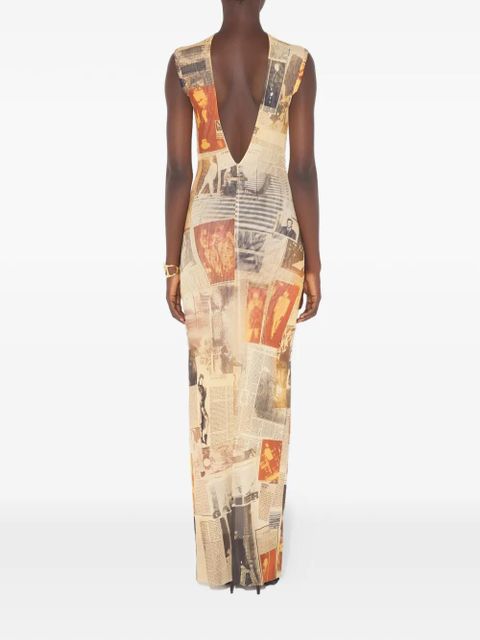 Jean Paul Gaultier open-back maxi dress - Neutrals