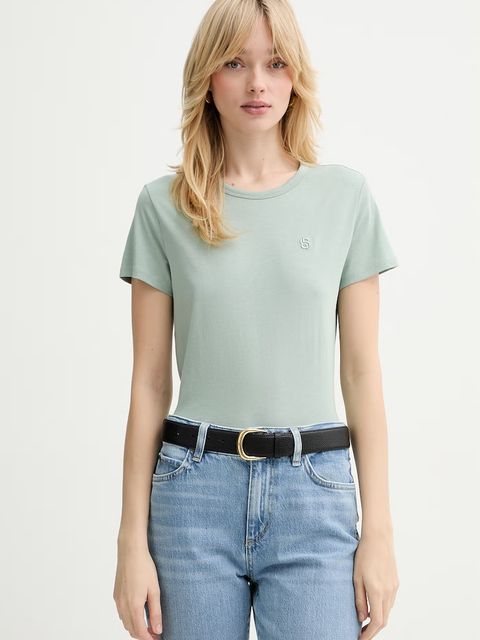 BOSS t-shirt z domieszką jedwabiu Eventsa9 - zdjęcie produktu nr 2