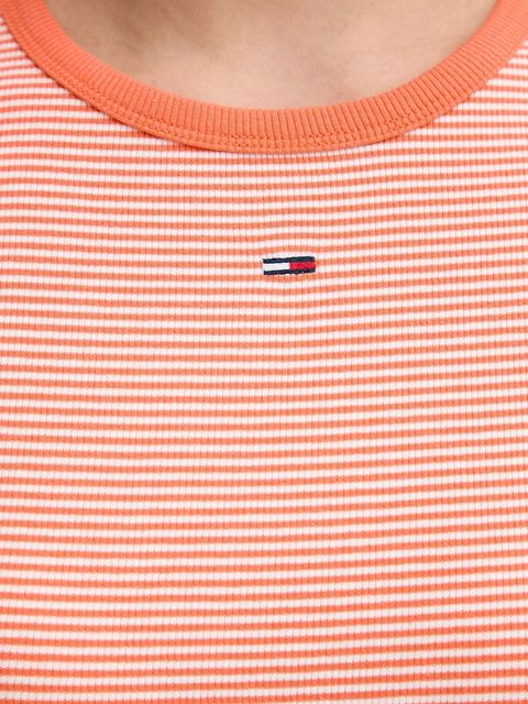 Tommy Jeans t-shirt damski kolor pomarańczowy DW0DW17383