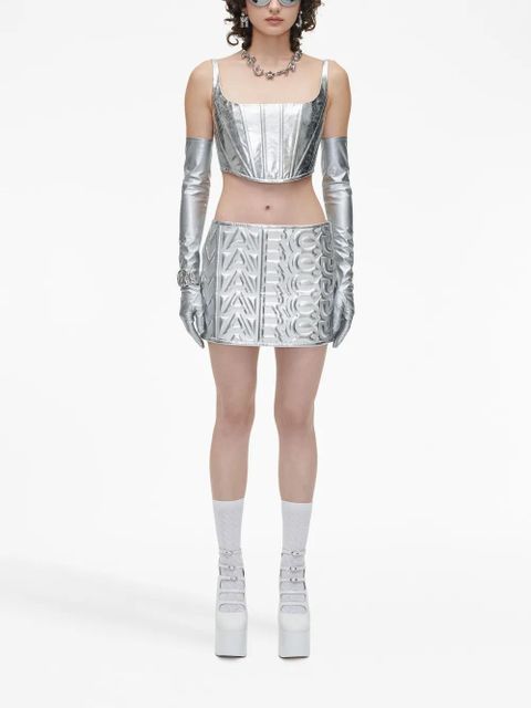 Marc Jacobs Puffy leather miniskirt - Silver