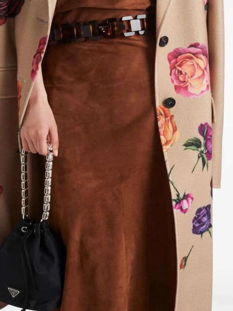 Prada suede midi skirt - Brown