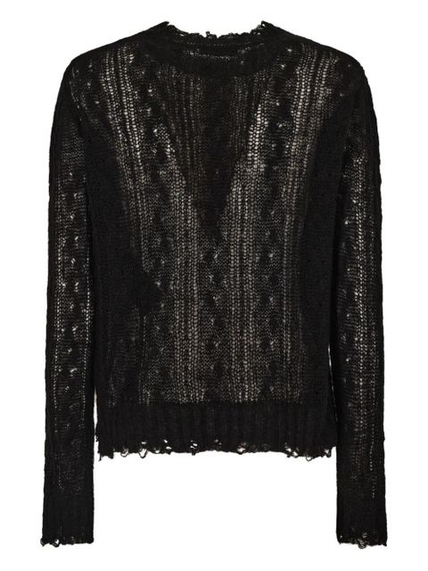 Alanui open-work ruffled jumper - Black - zdjęcie produktu nr 2