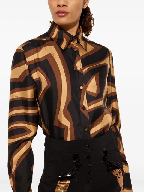 PUCCI labirinto-print silk shirt - Black