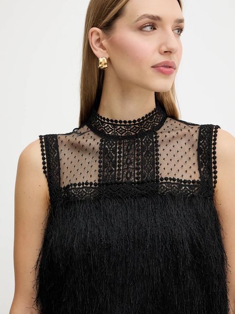 Twinset sukienka kolor czarny mini prosta 252TT2301