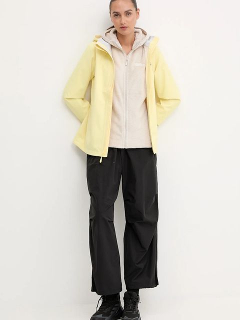 Jack Wolfskin bluza sportowa Rotwand kolor beżowy z kapturem gładka A61897 - zdjęcie produktu nr 2