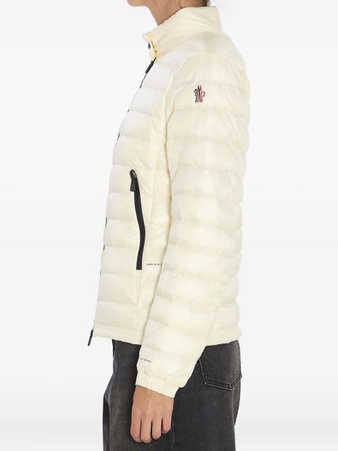 Moncler Grenoble quilted snap-buttoned collar coat - White