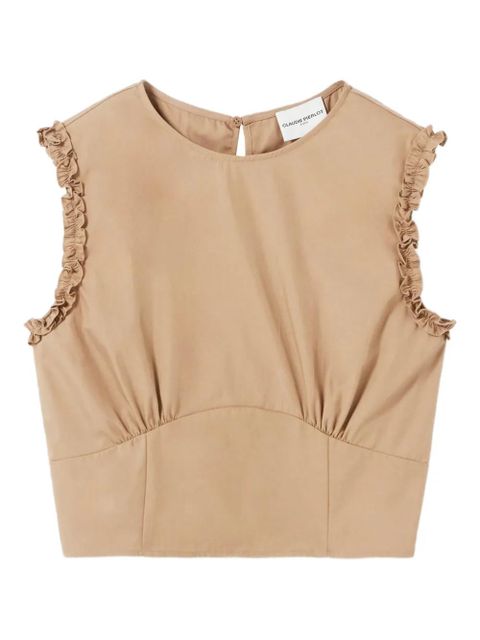 Claudie Pierlot ruffled-trim top - Neutrals - zdjęcie produktu nr 1