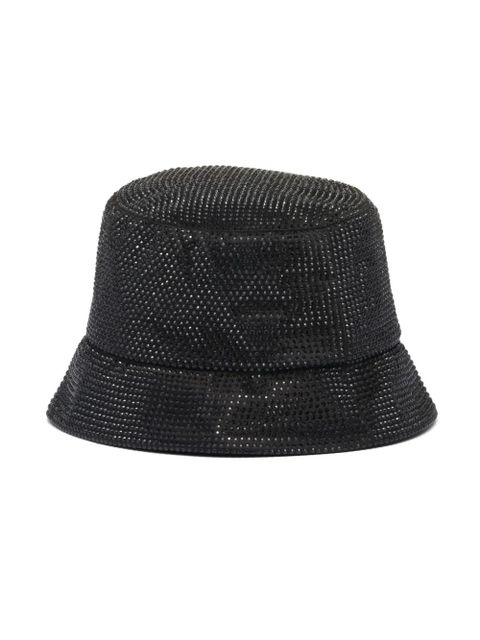Prada crystal-embellished satin bucket hat - Black