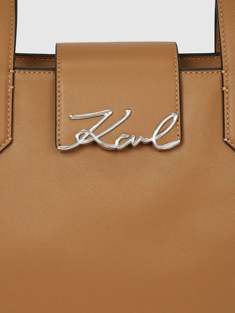 Karl Lagerfeld torebka skórzana K/SIGNATURE kolor brązowy A4W30066