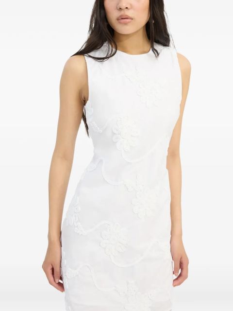 ROTATE BIRGER CHRISTENSEN flower flared mini dress - White