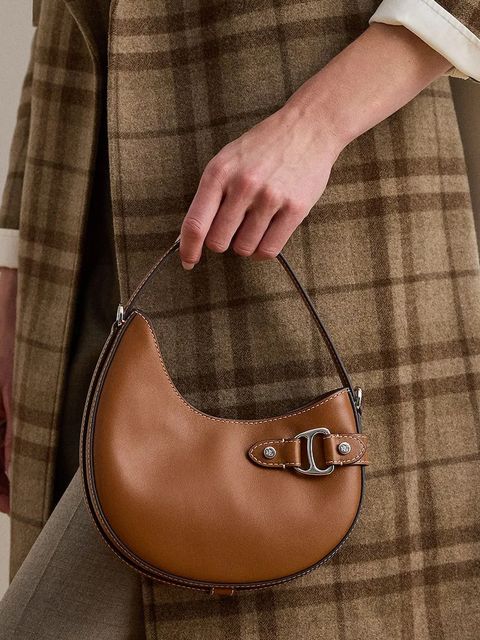 Lauren Ralph Lauren torebka skórzana kolor brązowy 431980159