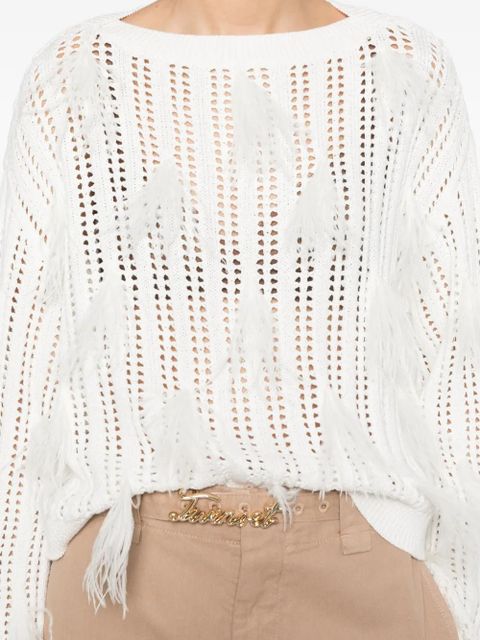 TWINSET feather-detail sweater - White