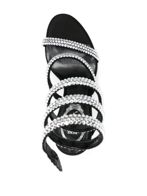 René Caovilla Cleo 105mm rhinestone-embellished sandals - Black