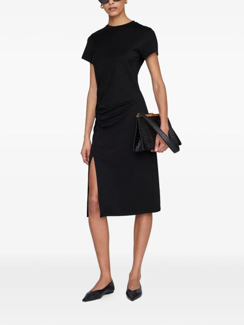 ANINE BING Vida gathered slit midi dress - Black - zdjęcie produktu nr 2