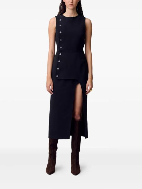 Claudie Pierlot button-detail midi dress - Black - zdjęcie produktu nr 2