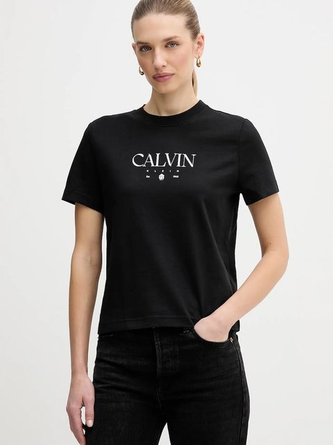 Calvin Klein Jeans t-shirt bawełniany damski kolor czarny LV047E813G - zdjęcie produktu nr 1