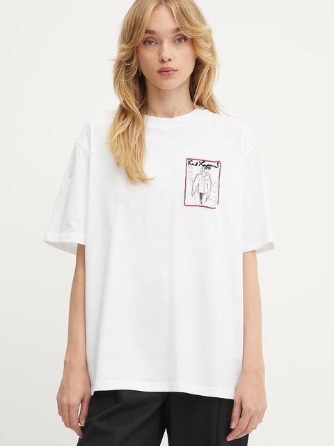 Karl Lagerfeld t-shirt bawełniany damski kolor biały A3W17100 - zdjęcie produktu nr 1